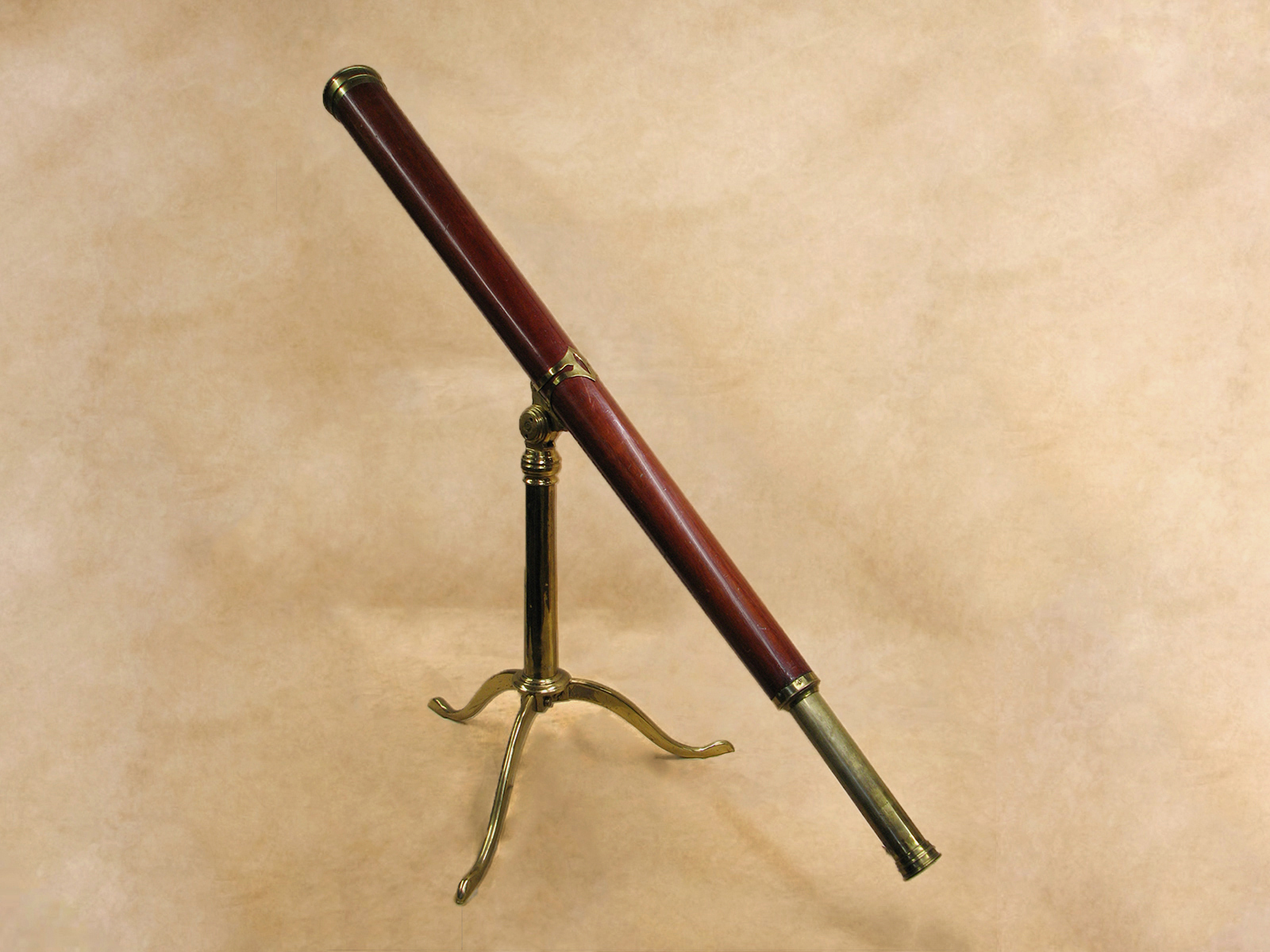 18th Century Library telescope signed 'Kimbell, Dean St, London' with brass tripod